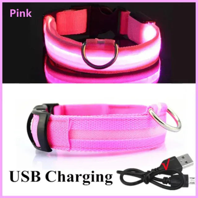 Glowing Dog Collar Adjustable Flashing